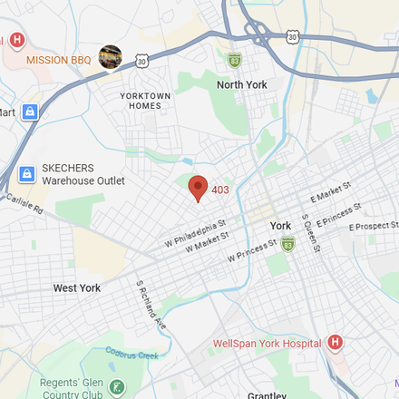 Map of York, PA