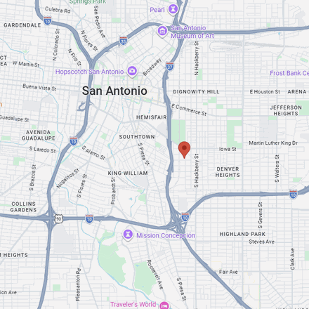 Map of San Antonio, TX