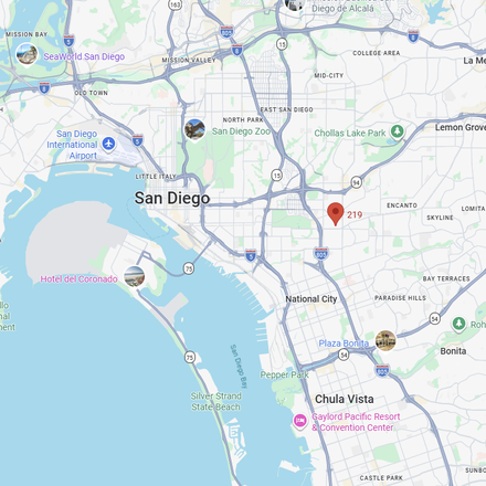 Map of San Diego, CA