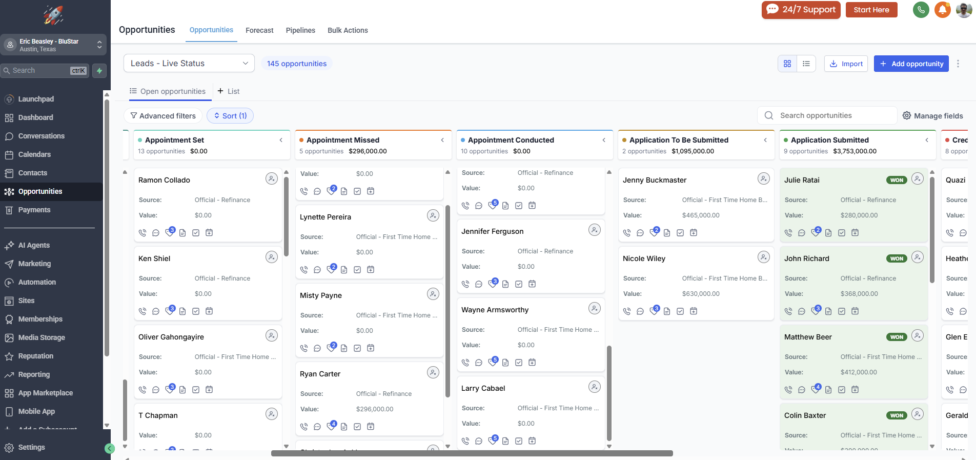 145 opportunities · $4.85M in pipeline value